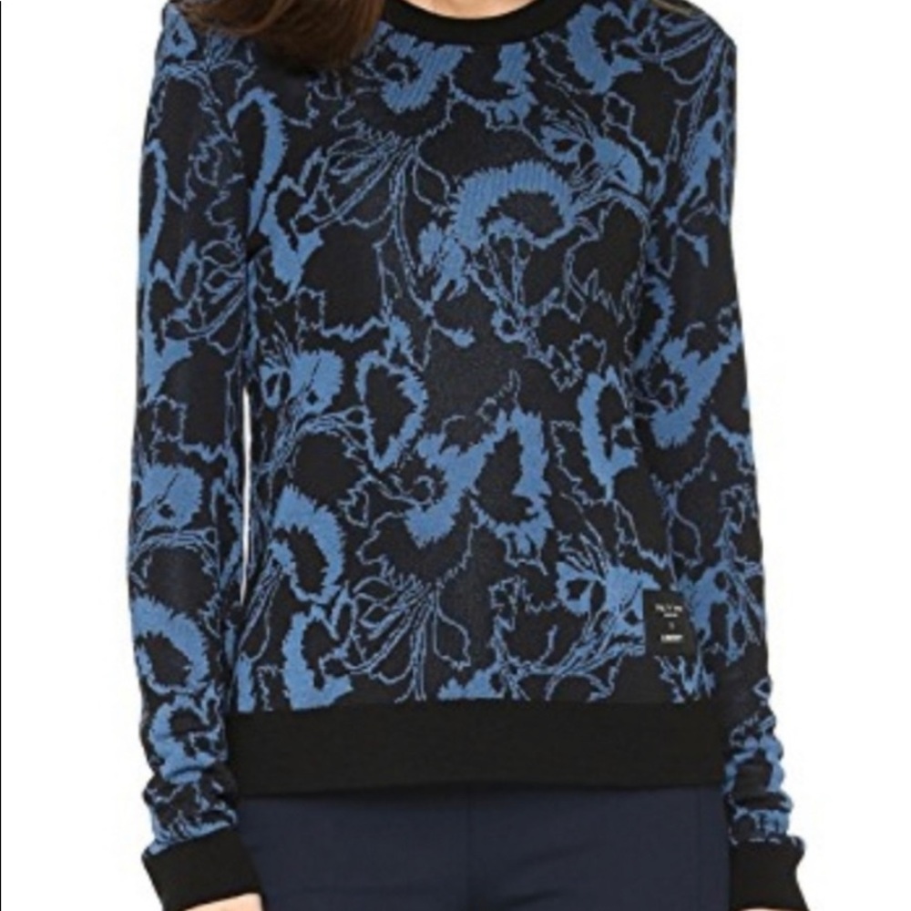Rag & Bone Blue Floral Sweater Size Medium